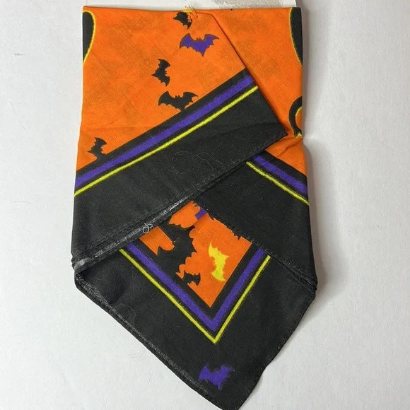 DOG Bandanas Halloween NeckTies NEW LOT of 3 Black Orange 2 size SM 1 size M/L - Picture 13 of 16